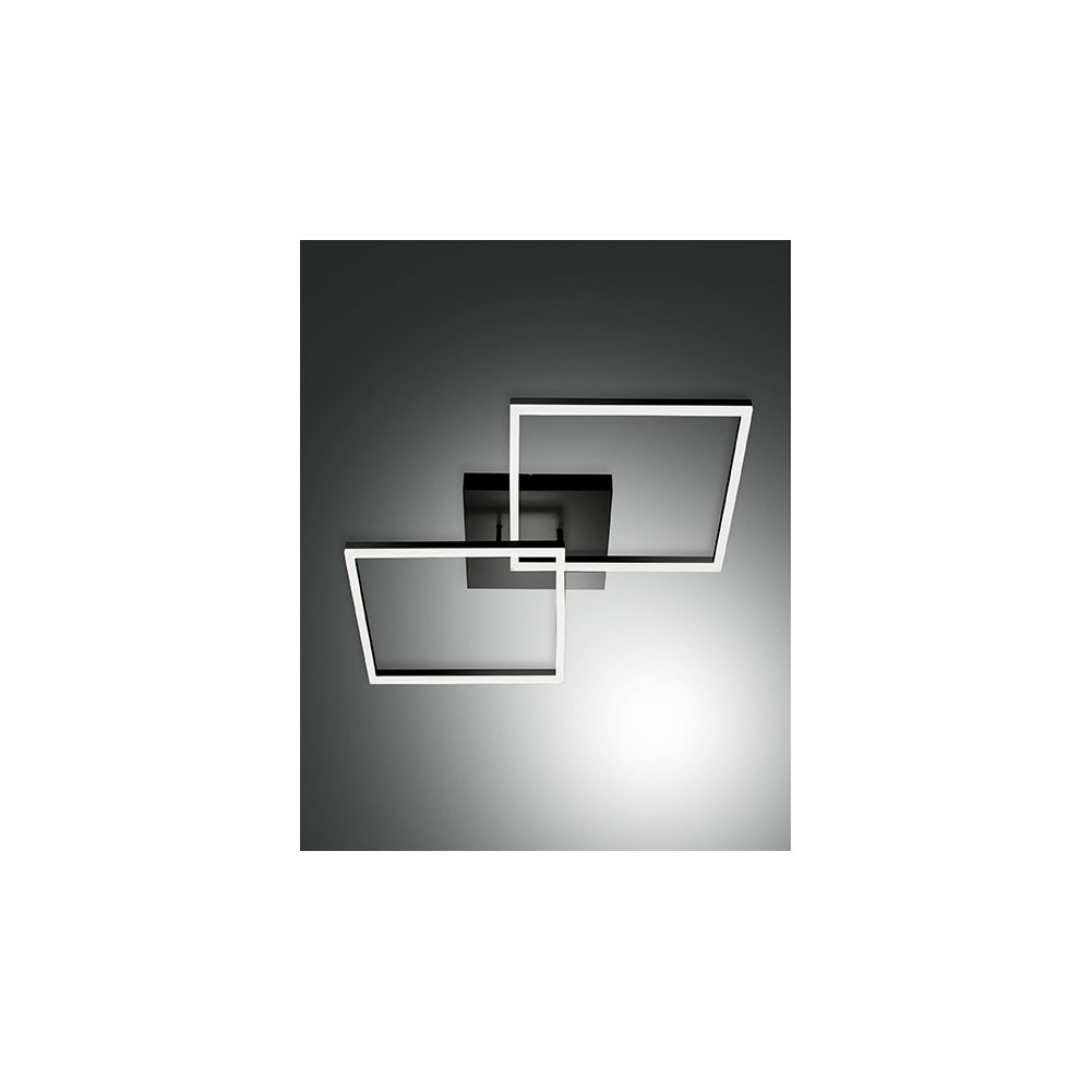 Bard modern LED ceiling light 52watt black 3394-65-101 Fabas. Metal ceiling light and methacrylate diffuser.