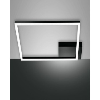 Bard modern LED ceiling light 39watt black 3394-61-101 Fabas. Black metal ceiling light and methacrylate diffuser.