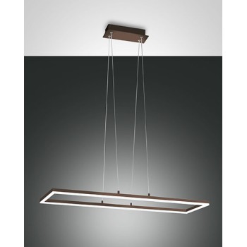 Bard modern LED suspension ceiling light 52watt corten 3394-45-361 Fabas. Metal ceiling light and methacrylate diffuser.