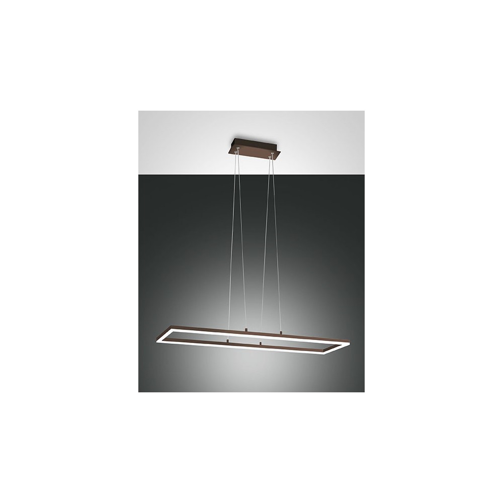 Bard modern LED suspension ceiling light 52watt corten 3394-45-361 Fabas. Metal ceiling light and methacrylate diffuser.