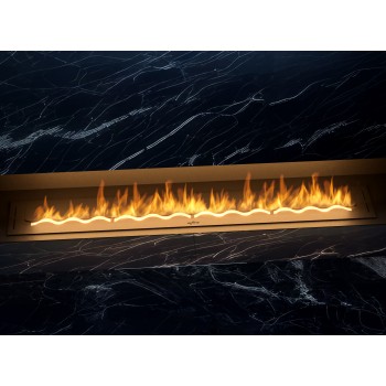 Bruciatore inserto a Bioetanolo da 150cm in Inox nero da incasso. 6 litri di capienza