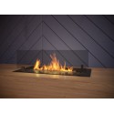 Bioethanol insert burner 60cm in black stainless steel, built-in or free-standing, 1 liter with glasses included
