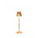 LED table lamp Poldina Pro Micro Red Gold Leaf Craquelé rechargeable and dimmable
