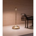 LED table lamp Poldina Pro Pina Black Leaf Gold Craquelé rechargeable and dimmable