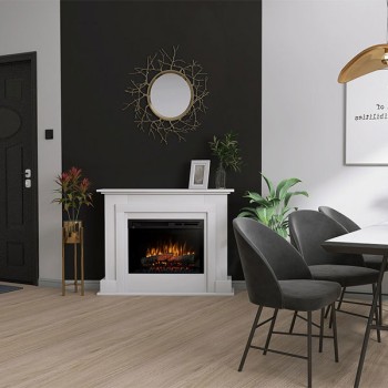 Electric fireplace from the floor Alva in laminate MDF free installation with electronic thermostat. Power of 1400watt