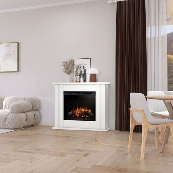 Free-standing electric kelso 28 inch MDF laminate floor chimney with Led. Power of 1400watts