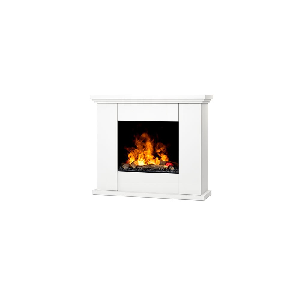Norte floor-standing electric fireplace with hidden shelves free-standing Led. Built-in hearth sound emulator