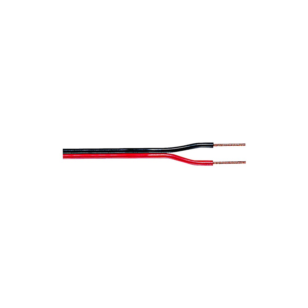 Piattina bipolarizzata 2x0,75mm² cavo rosso e nero da 100m ideale per cavo audio o per strisce a led