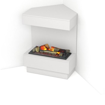 Taravo - Electric fireplace with floor corner in laminate MDF free installation with Led. Power of 1400watt