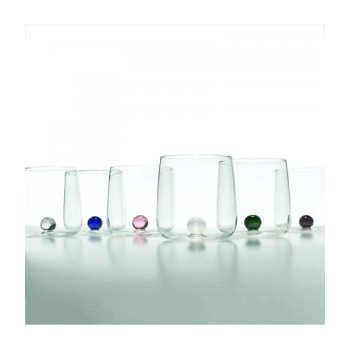 Bilia Zafferano borosilicate glass set 6 pieces color Black. Resistant to thermal shock