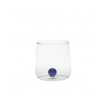 Bilia Zafferano borosilicate glass set 6 pieces color Blue. Resistant to thermal shock