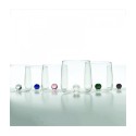 Bilia Zafferano borosilicate glass set 6 pieces color Grey. Resistant to thermal shock