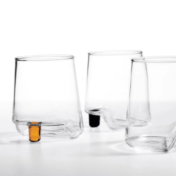 Gamba de Vero Zafferano Bicchiere in vetro borosilicato colore Nero box 6 pezzi. Resistente agli shock termici