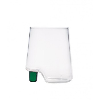 Gamba de Vero Zafferano Bicchiere in vetro borosilicato colore Verde box 6 pezzi. Resistente agli shock termici