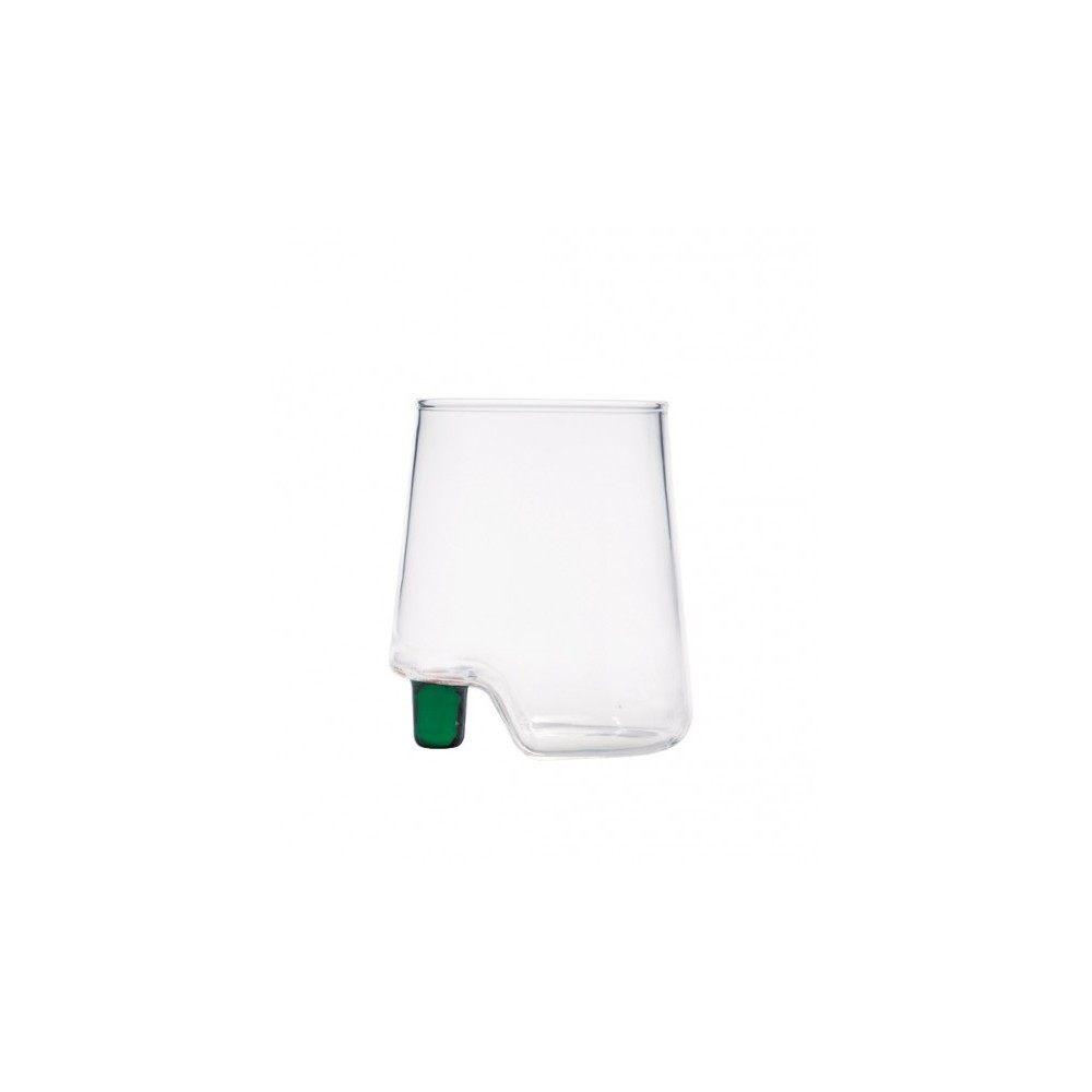 Gamba de Vero Zafferano Bicchiere in vetro borosilicato colore Verde box 6 pezzi. Resistente agli shock termici