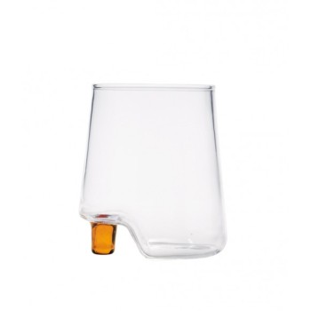 Gamba de Vero Zafferano Bicchiere in vetro borosilicato colore Giallo Oro box 6 pezzi. Resistente agli shock termici
