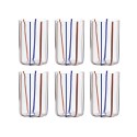 Tirache Zafferano tumbler in borosilicate glass two-tone Amethyst-blue box 6 pieces. Resistant to thermal shock