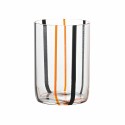 Bicchiere Tirache Zafferano in vetro borosilicato bicolore Nero-arancio box 6 pezzi. Resistente agli shock termici