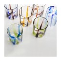 Bicchiere Tirache Zafferano in vetro borosilicato bicolore Acquamarina-blu box 6 pezzi. Resistente agli shock termici