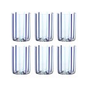 Bicchiere Tirache Zafferano in vetro borosilicato bicolore Acquamarina-blu box 6 pezzi. Resistente agli shock termici