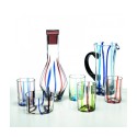 Bicchiere Tirache Zafferano in vetro borosilicato bicolore Acquamarina-verde box 6 pezzi. Resistente agli shock termici