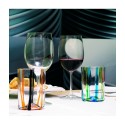 Assortimento Bicchiere Tirache Zafferano in vetro borosilicato bicolore Verde-ametista box 6 pezzi