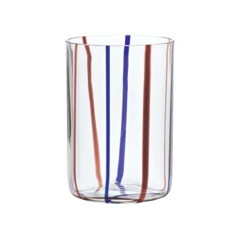 Bicchiere Tirache Zafferano in vetro borosilicato bicolore Ametista-blu box 6 pezzi. Resistente agli shock termici