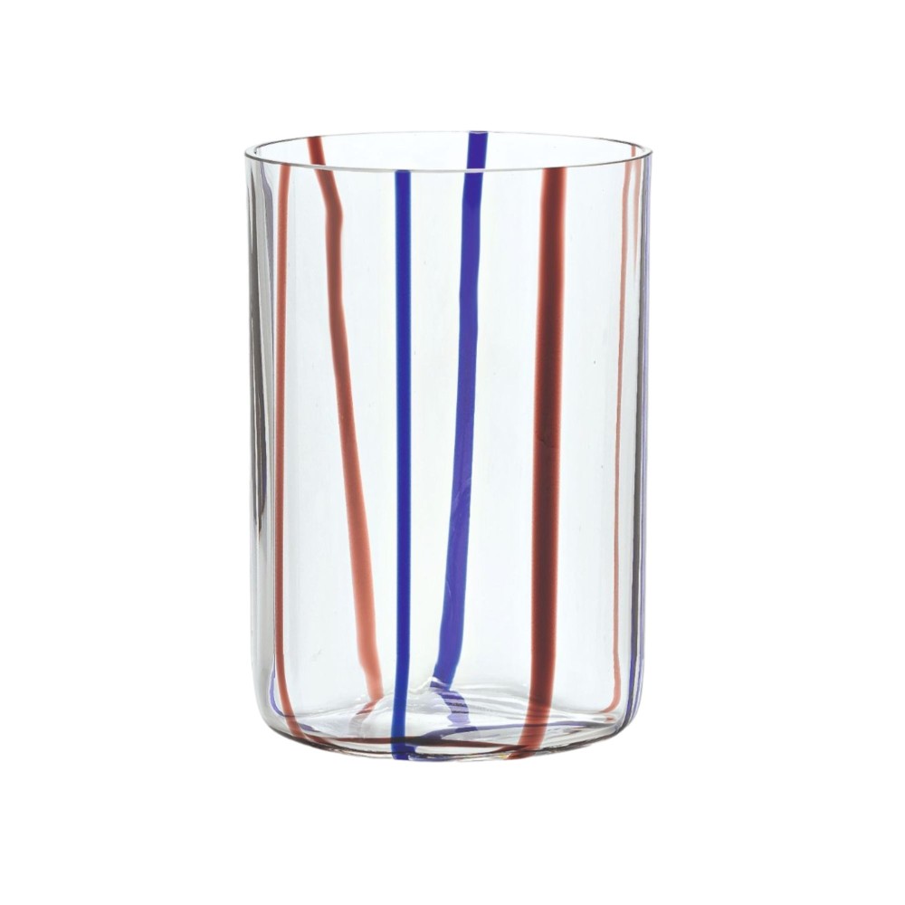 Tirache Zafferano tumbler in borosilicate glass two-tone Amethyst-blue box 6 pieces