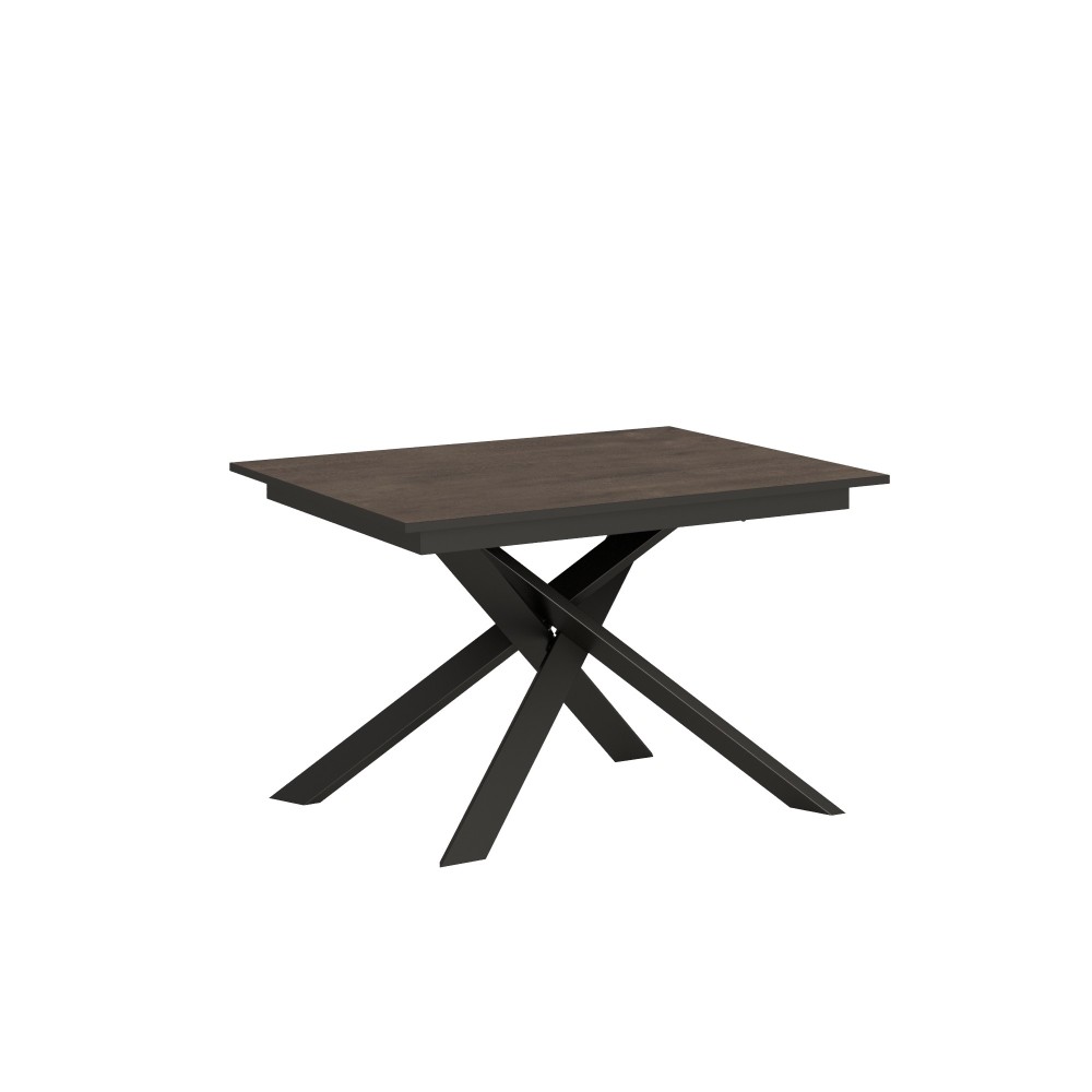 Extendable table 90x120/180 cm Ganty Walnut - Anthracite edge Anthracite frame