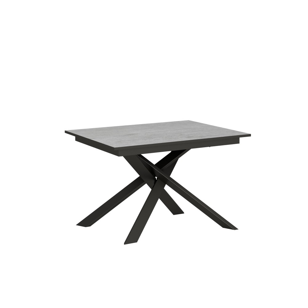 Extendable table 90x120/180 cm Ganty Cement - Anthracite edge Anthracite frame