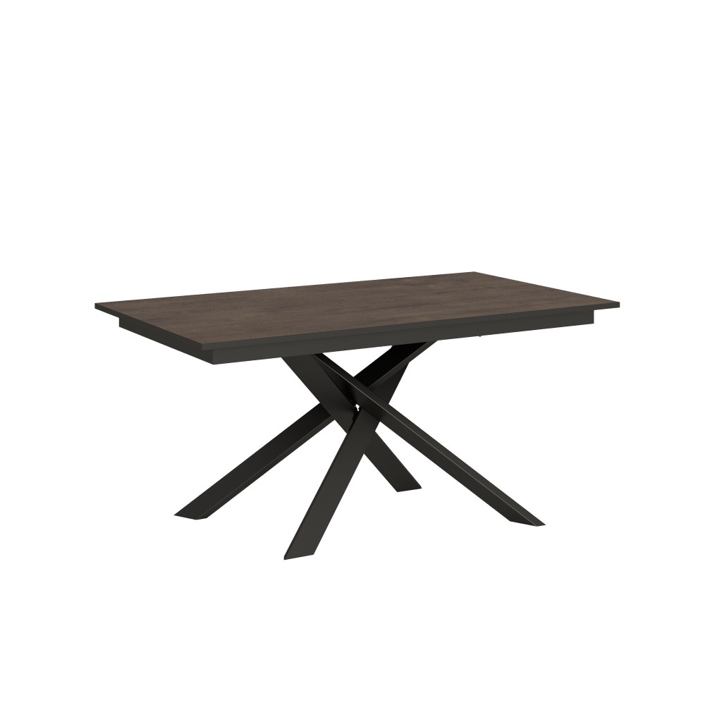 Extendable table 90x160/220 cm Ganty Walnut - Anthracite edge Anthracite frame