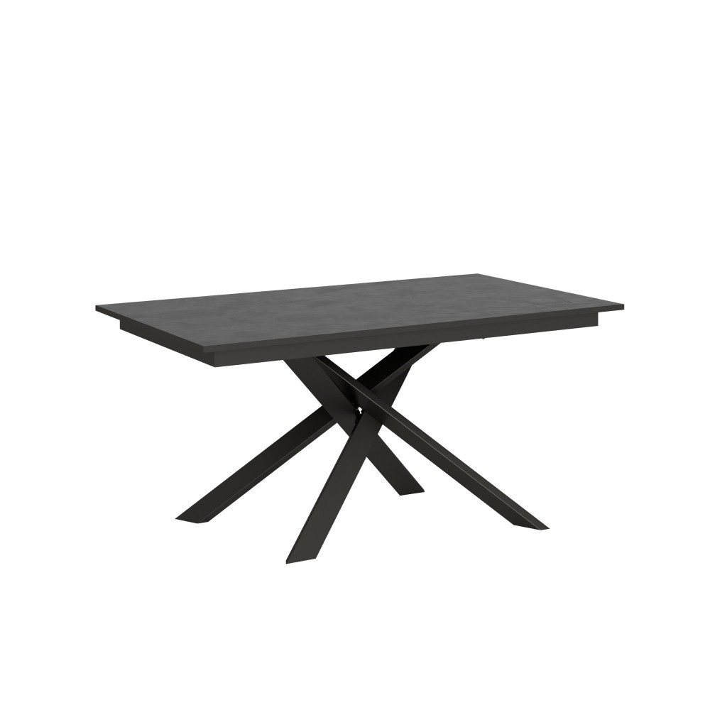 Extendable table 90x160/220 cm Ganty Anthracite Spatula - Anthracite edge Anthracite frame