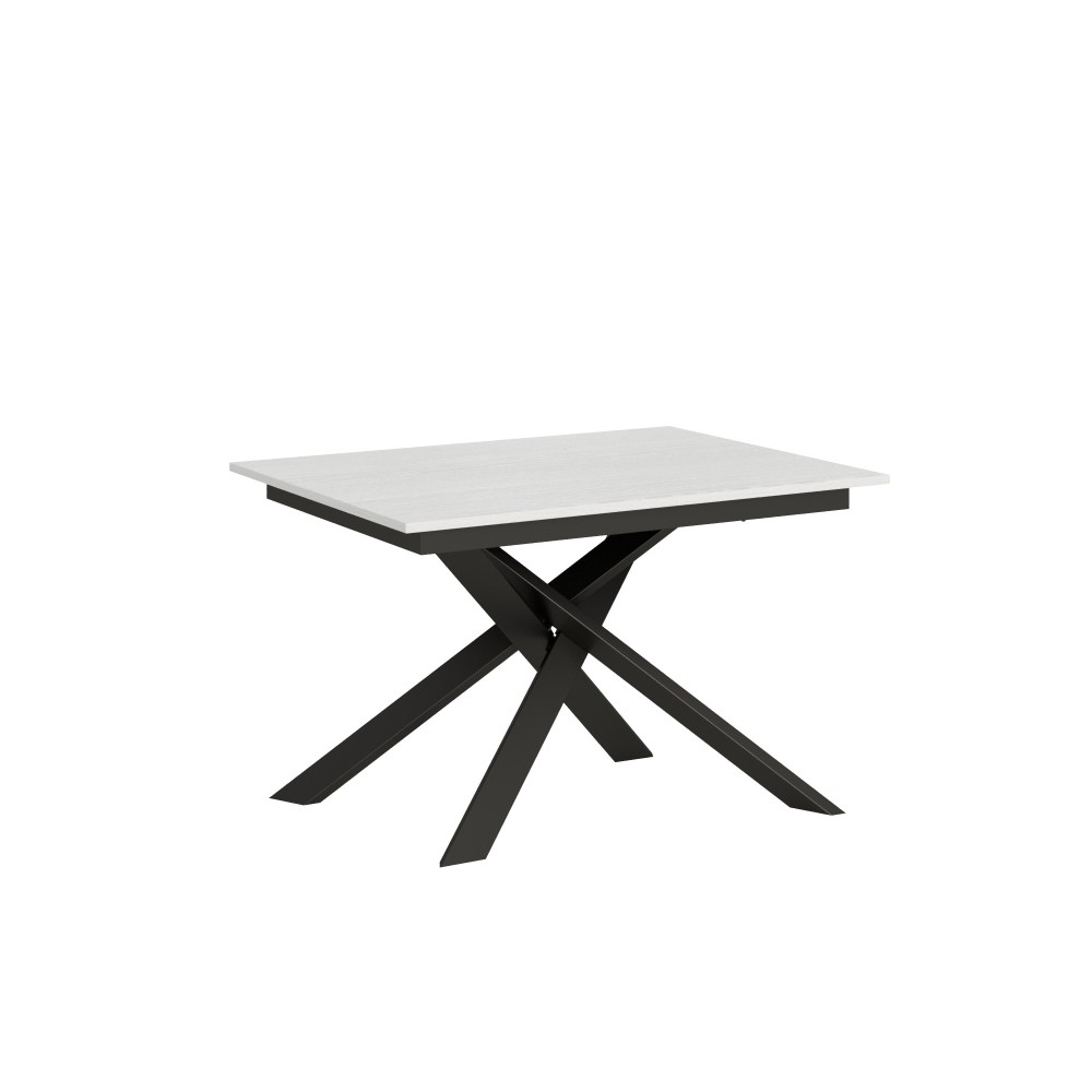 Extendable table 90x120/180 cm Ganty White Ash - edge in the same color as the Anthracite frame
