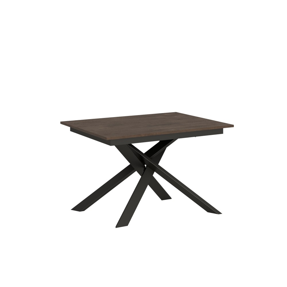 Extendable table 90x120/180 cm Ganty Walnut - edge in the same color as the Anthracite frame