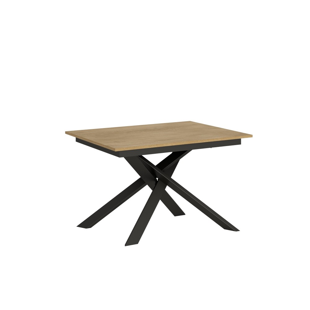 Extendable table 90x120/180 cm Ganty Nature Oak - edge in the same color as the Anthracite frame