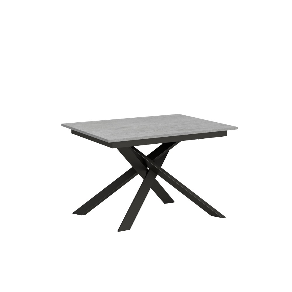 Extendable table 90x120/180 cm Ganty Cemento - edge in the same color as the Anthracite frame