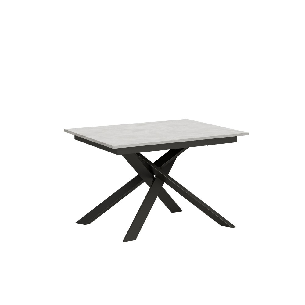 Extendable table 90x120/180 cm Ganty Spatulated White - edge in the same color as the Anthracite frame