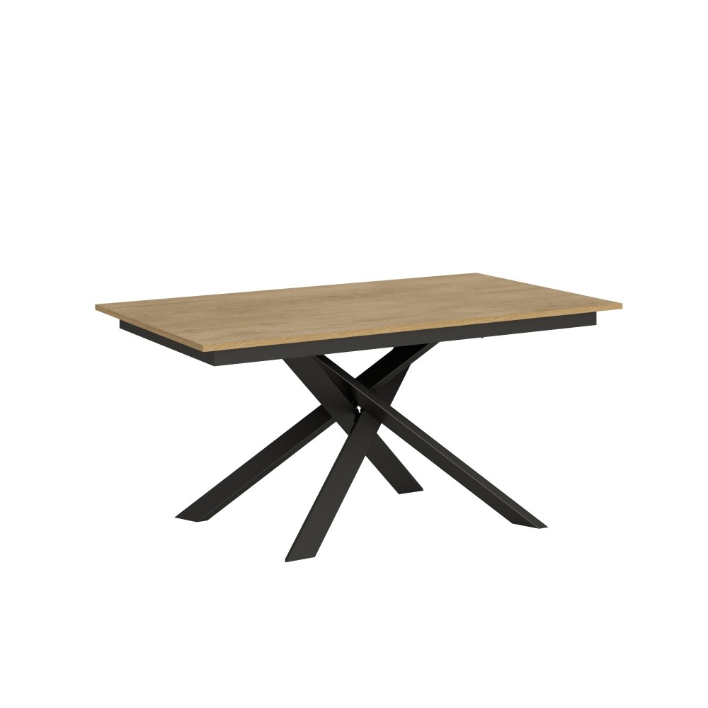 Extendable table 90x160/220 cm Ganty Nature Oak - edge in the same color as the Anthracite frame