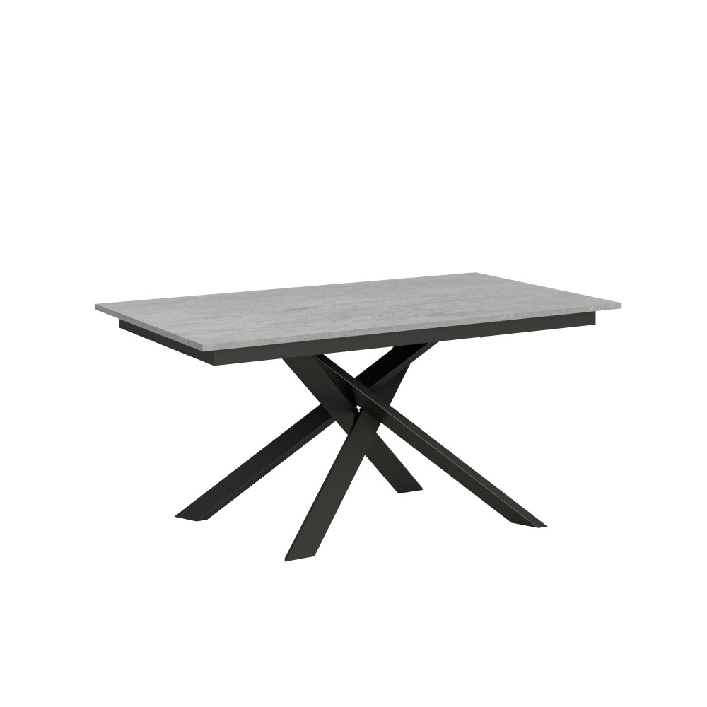 Extendable table 90x160/220 cm Ganty Cemento - edge in the same color as Anthracite frame