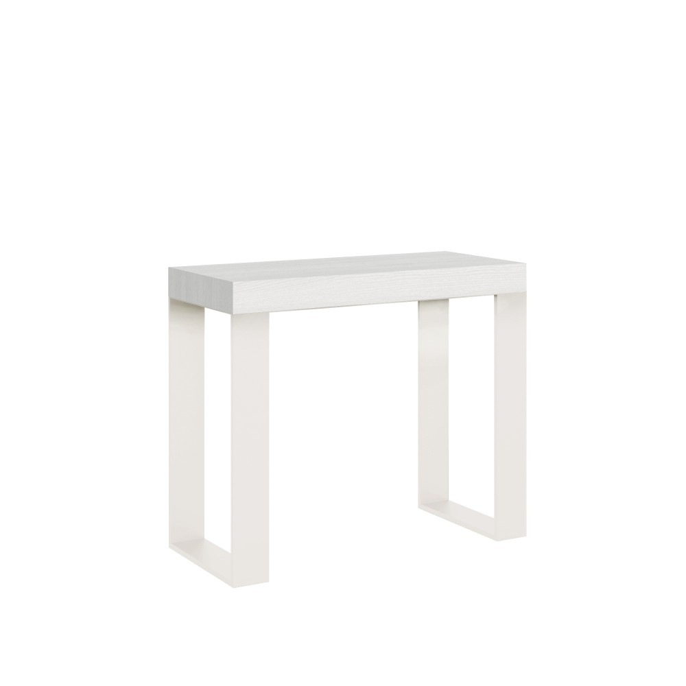 Extendable console 90x40/300 cm Tecno Bianco Ash with White frame