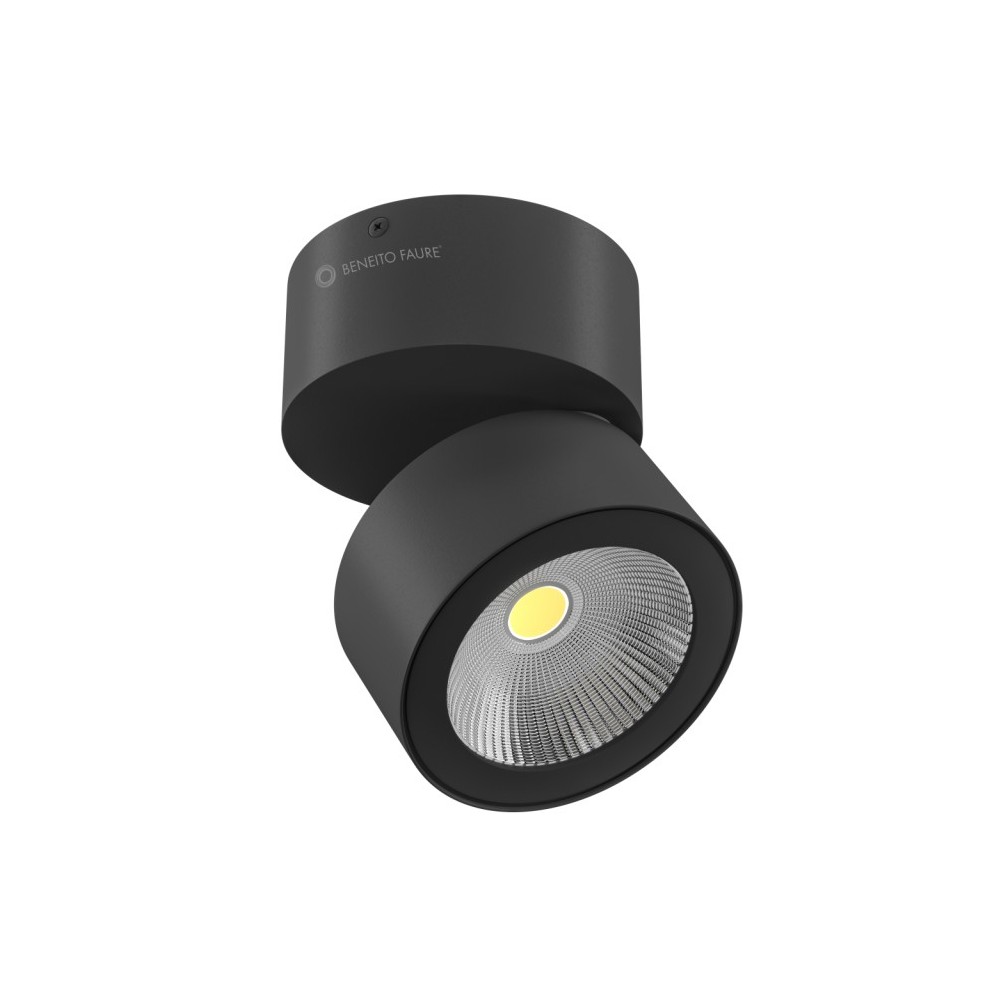 14w adjustable black round LED wall light, tricolor. Ideal in shop windows, exhibition spaces or furniture factories. Modern