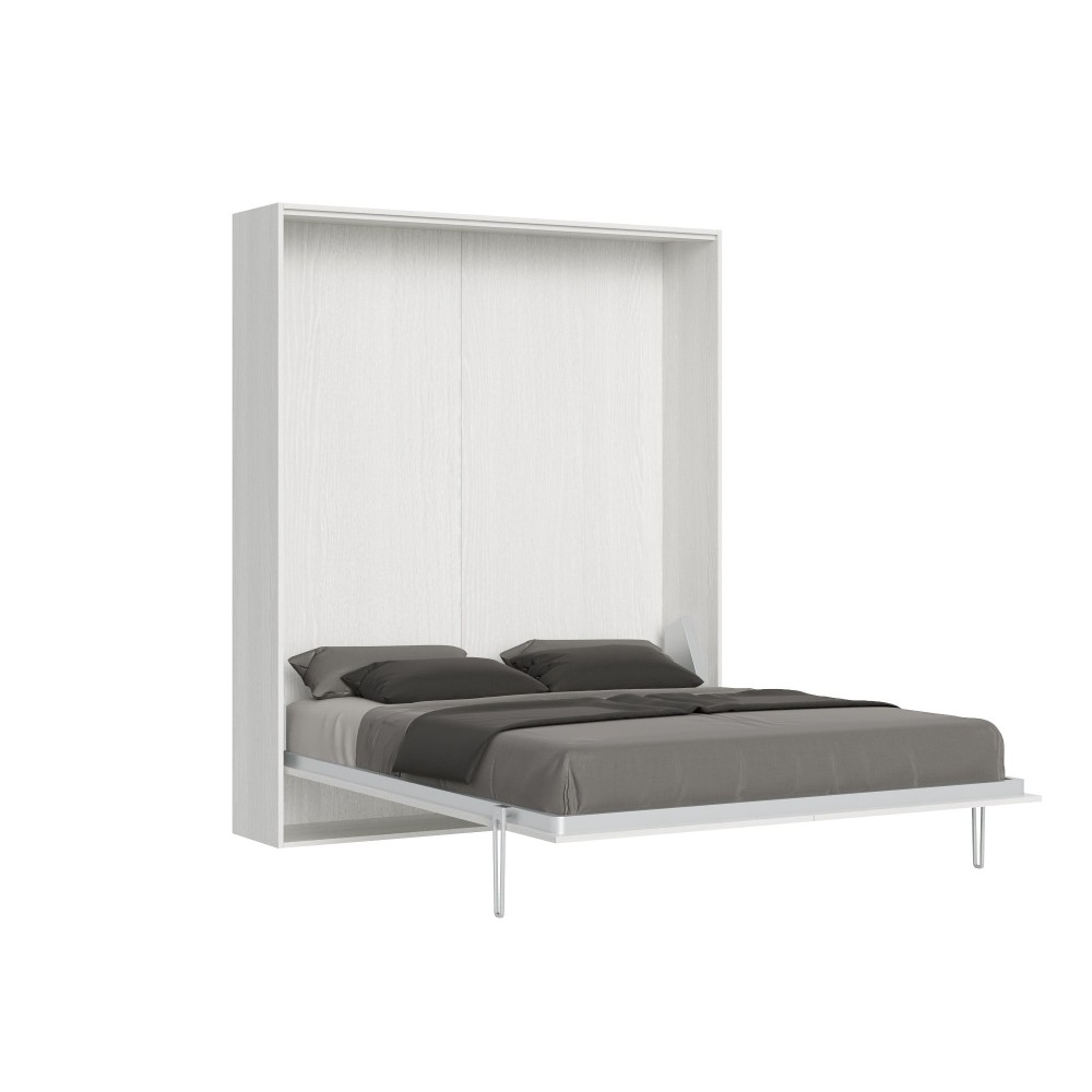 Kentaro vertical foldaway double bed in White Ash