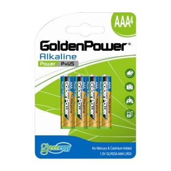 BLISTER OF 4 PRIMARY ALKALINE BATTERIES AAA 1,5V IDEAL FOR REMOTE CONTROLS AND CONTROLLERS