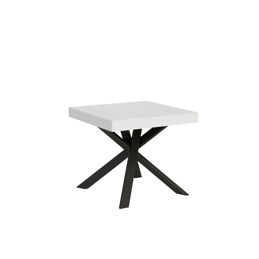 Extendable table 90x90/194 cm Clerk White Ash top - Anthracite legs