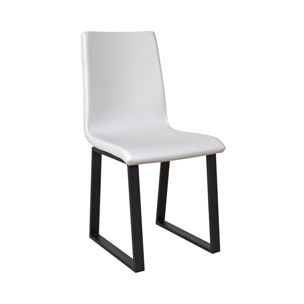 Baffy chair Anthracite legs cushion White 01 (Tecno type)