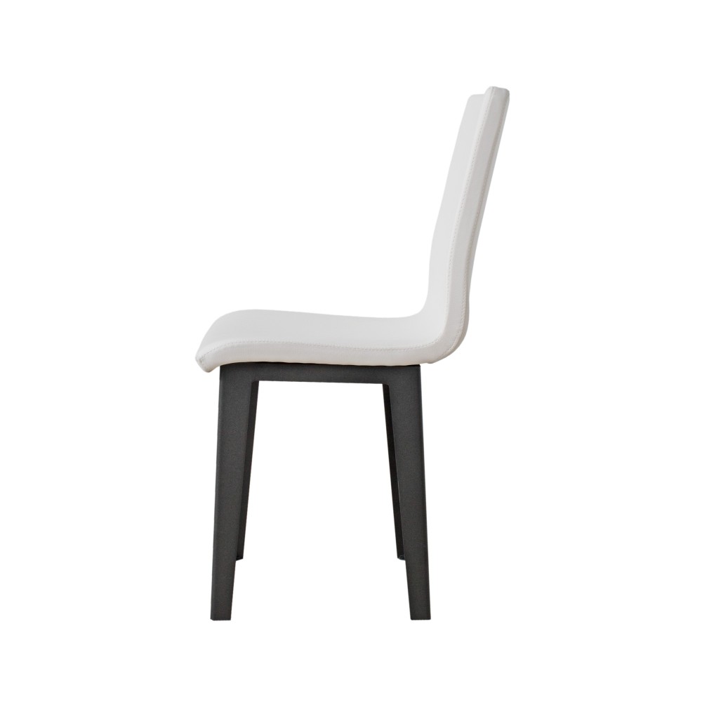 Armida chair Anthracite legs White cushion 01 (Conical legs)