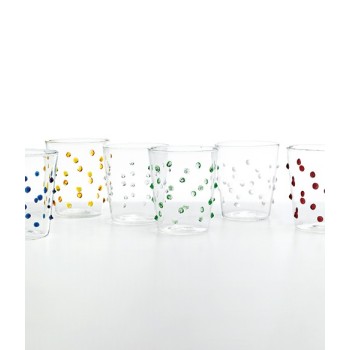 Zafferano Party Tumbler 45 Cl Multicolored Set 6 Pieces In Glass
