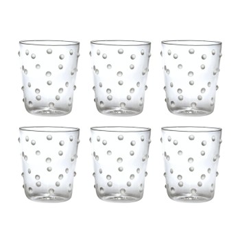 Transparent Zafferano Party Tumbler Glass 45 Cl Set 6 Pieces In Glass
