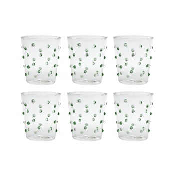 Zafferano Party Tumbler Green 45 Cl Set 6 Pieces In Glass