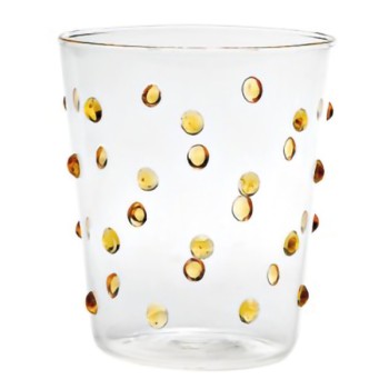 Zafferano Party Tumbler Golden Yellow 45 Cl Set 6 Pieces In Glass